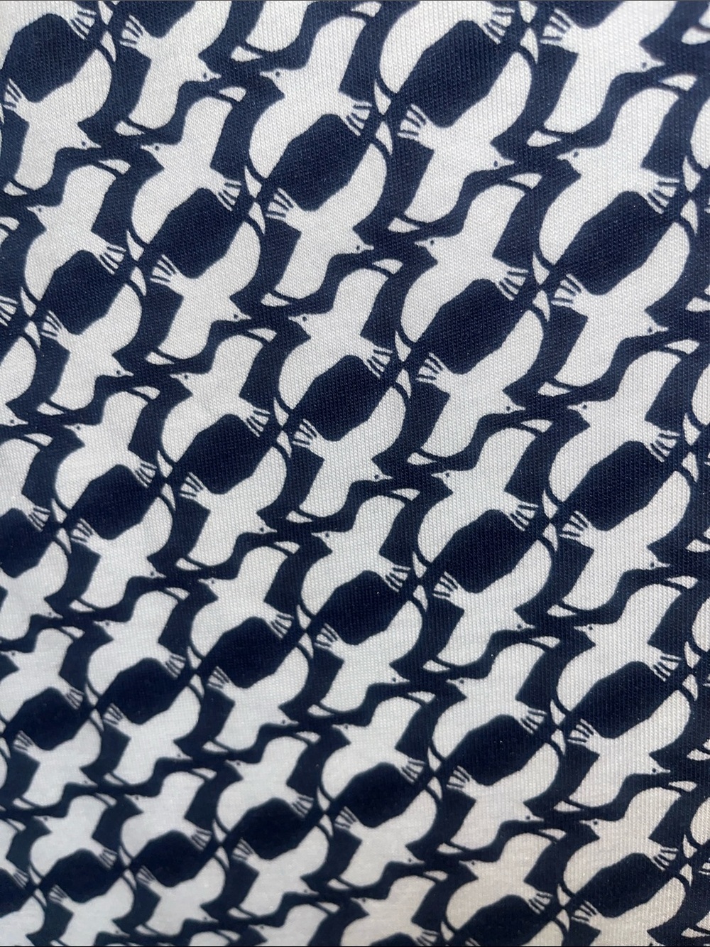 Boden Blue White Bird Print Dress 4P Petite Modal Cotton Knee Length - Picture 5 of 8